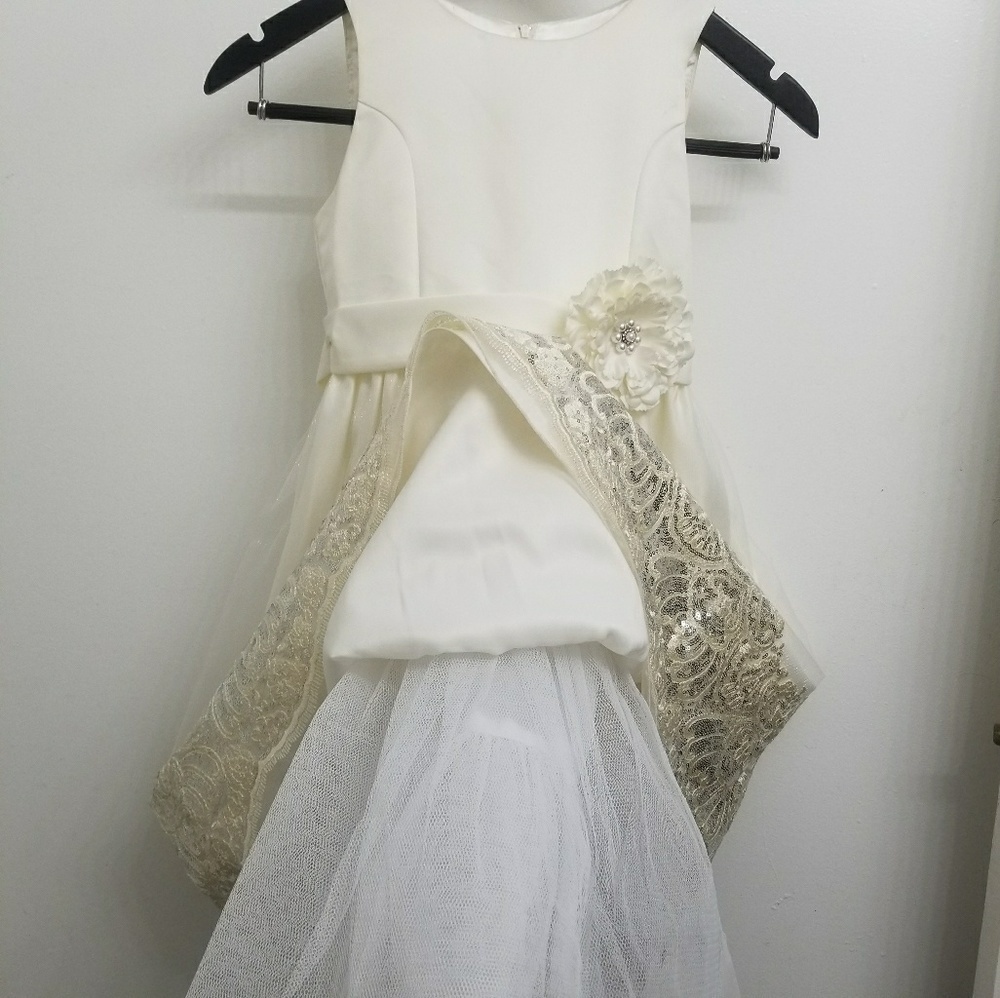 American Princess Beige Dress Girl Size 10 - Picture 3 of 6